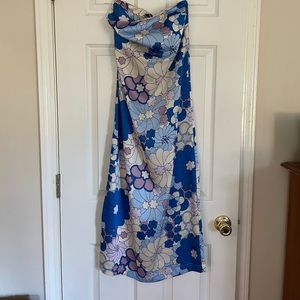 Zara strapless floral midi dress.